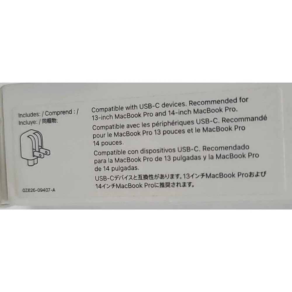 New Apple 67W USB-C Power Adapter A2518 OEM Charger for MacBook Pro M1 M2 – Ship